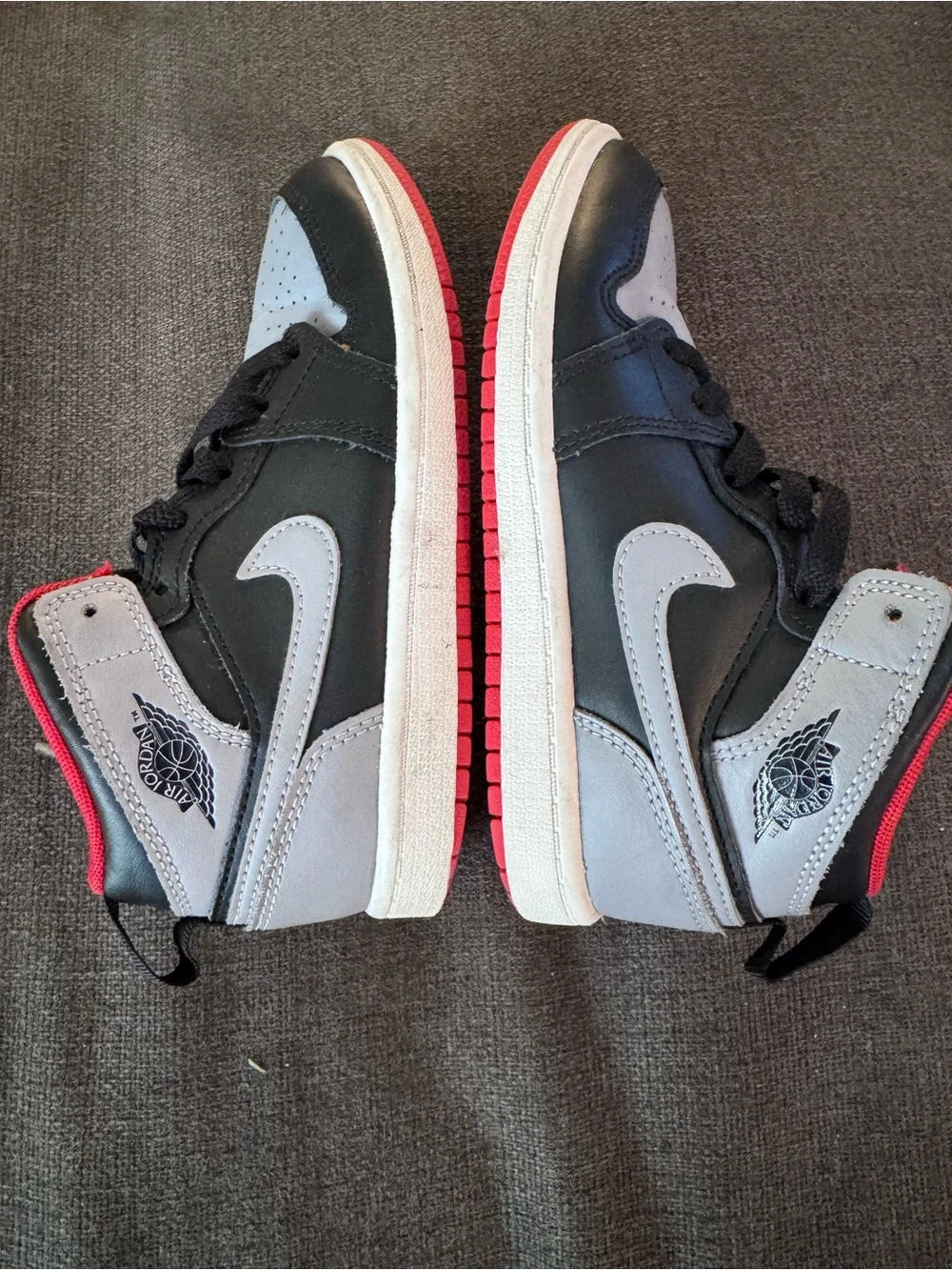 Jordan Kids Black and Red High-Top Sneakers